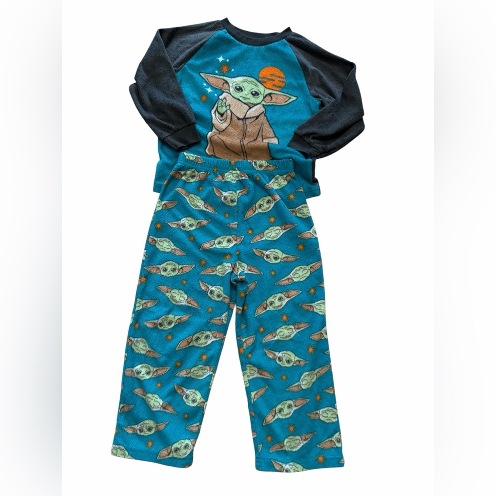 Star Wars Grogu Kids Pajama Set - Teal and Black